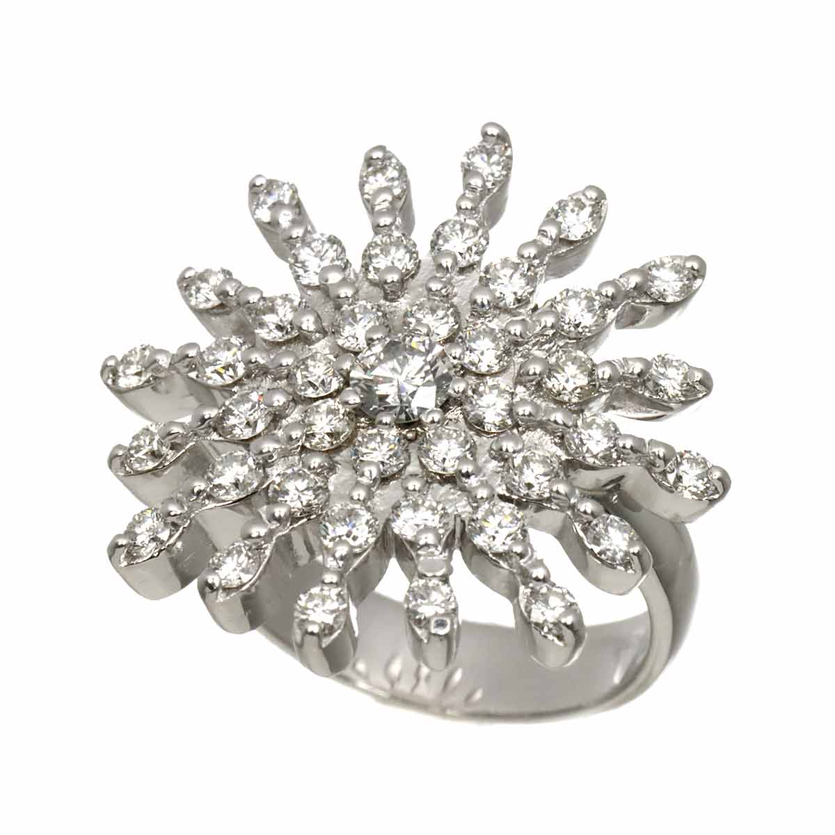 Diamond 0.18ct/1.40ct Ring 18K WG 750 Size5.5-5.75(US)