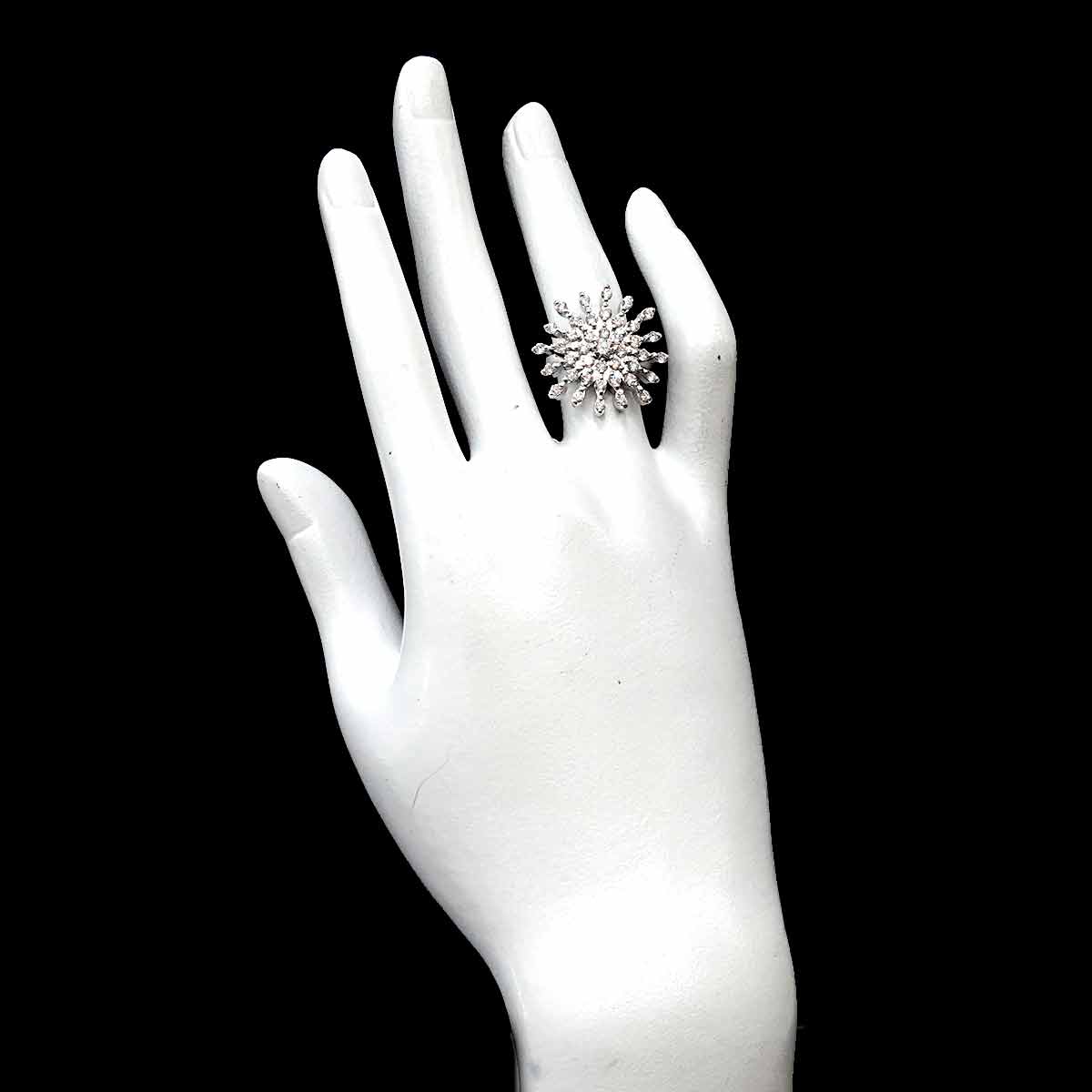 Diamond 0.18ct/1.40ct Ring 18K WG 750 Size5.5-5.75(US)