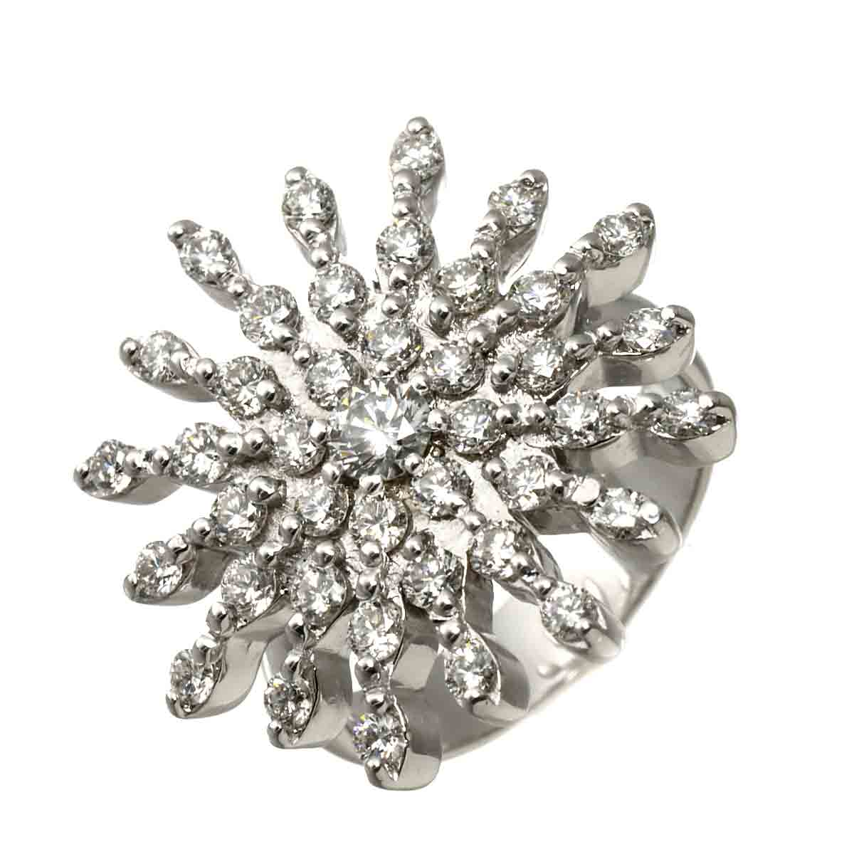 Diamond 0.18ct/1.40ct Ring 18K WG 750 Size5.5-5.75(US)