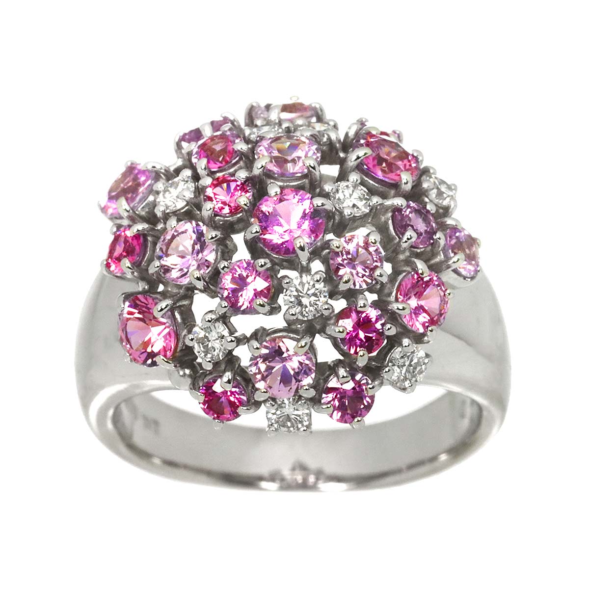 Sapphire Diamond 0.26ct Ring 18K WG 750 Size6.75(US)