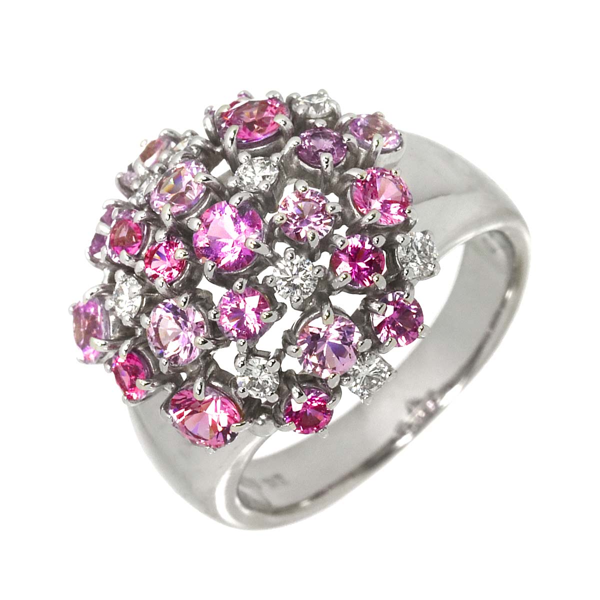 Sapphire Diamond 0.26ct Ring 18K WG 750 Size6.75(US)