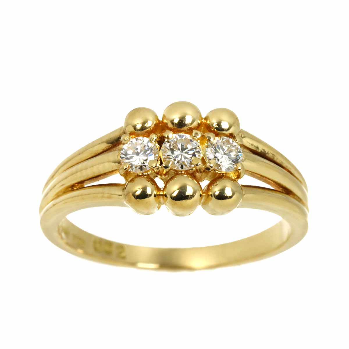 Diamond Ring 18K YG 750 size5.5-5.75(US)
