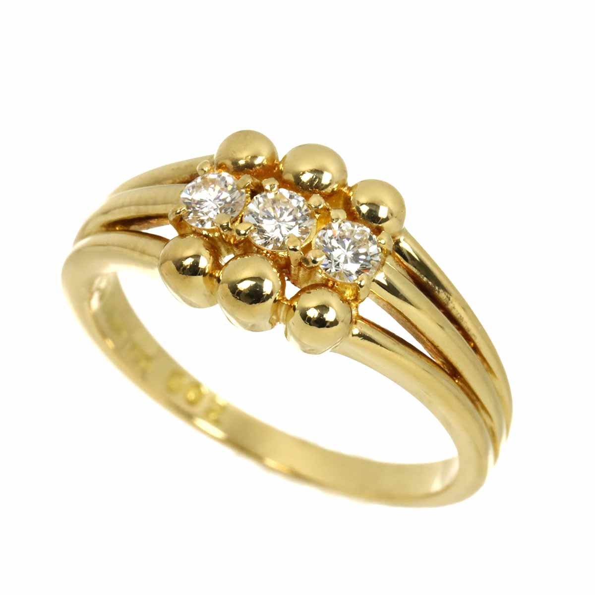 Diamond Ring 18K YG 750 size5.5-5.75(US)