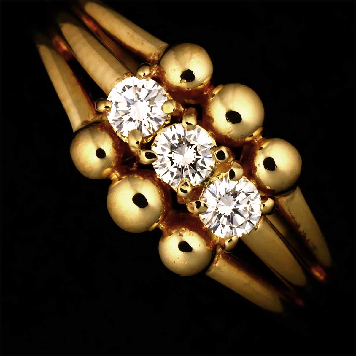 Diamond Ring 18K YG 750 size5.5-5.75(US)