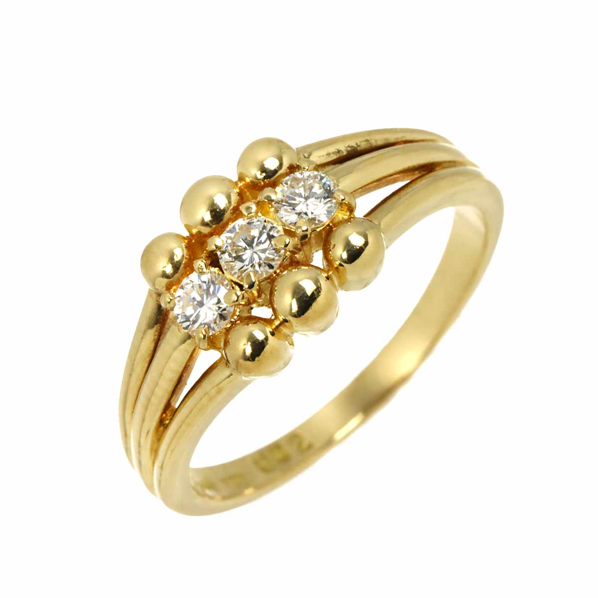 Diamond Ring 18K YG 750 size5.5-5.75(US)