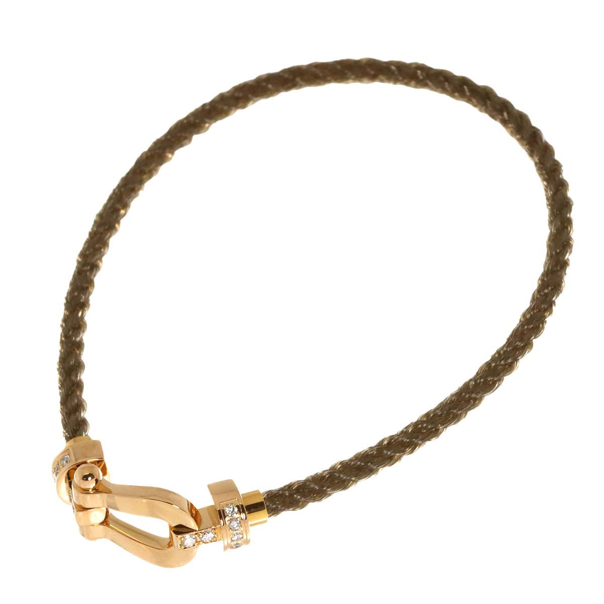 Force 10 Half Diamond Bracelet MM 18K PG 750 Steel size15