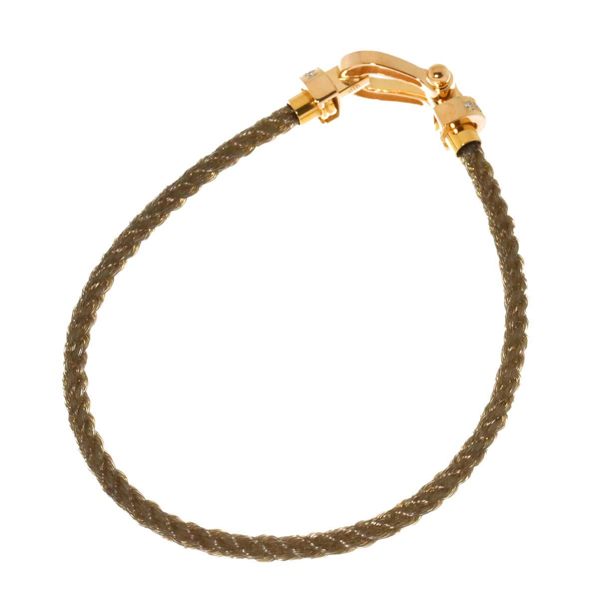 Force 10 Half Diamond Bracelet MM 18K PG 750 Steel size15