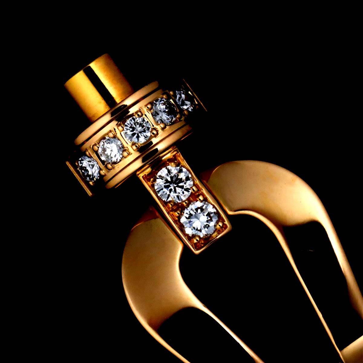 Force 10 Half Diamond Bracelet MM 18K PG 750 Steel size15