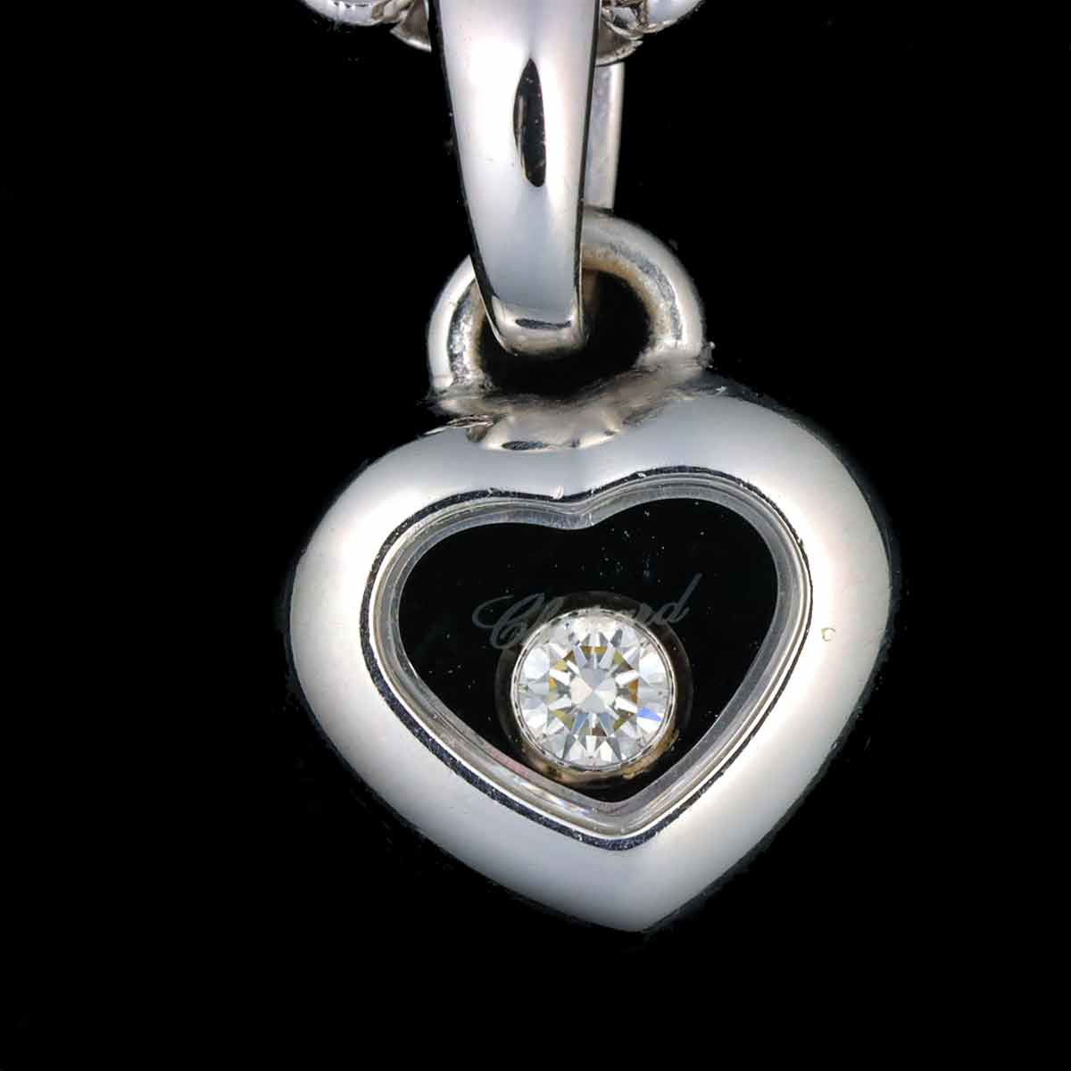 Happy Diamond Heart Necklace 18K White Gold 750