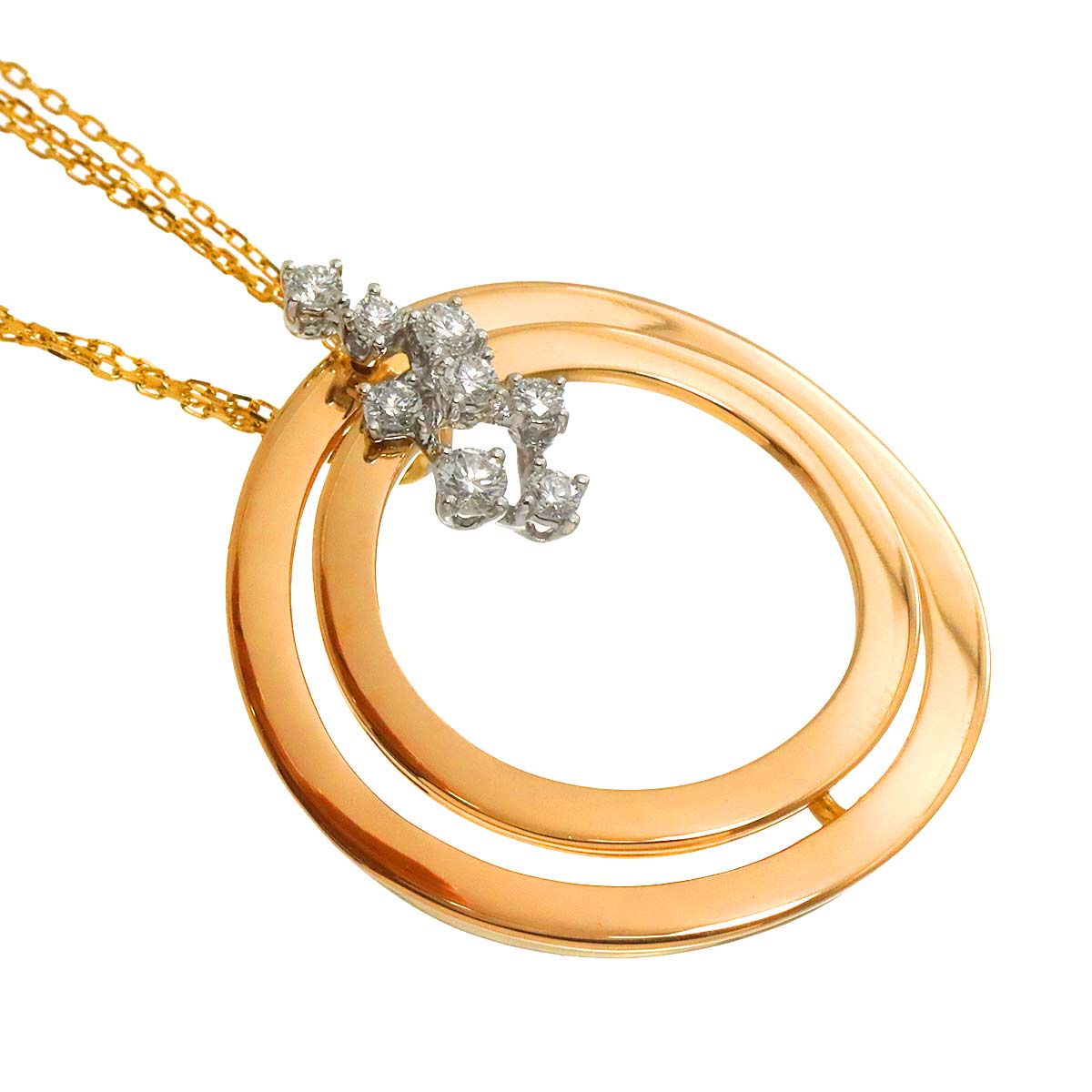 Diamond Necklace 18K WG PG 750