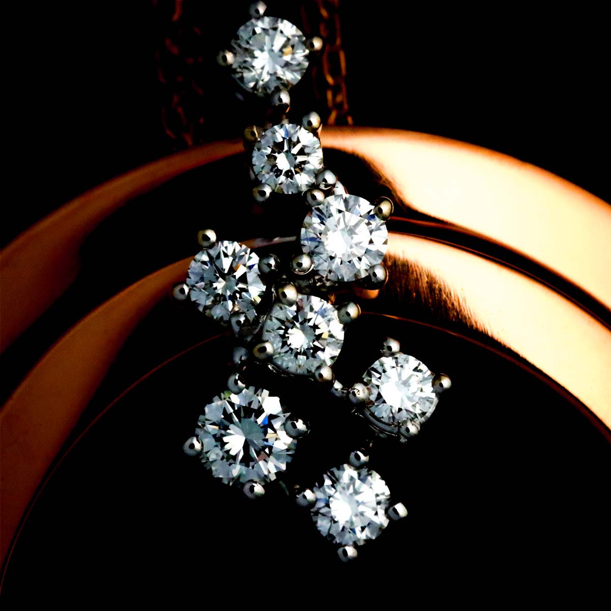 Diamond Necklace 18K WG PG 750