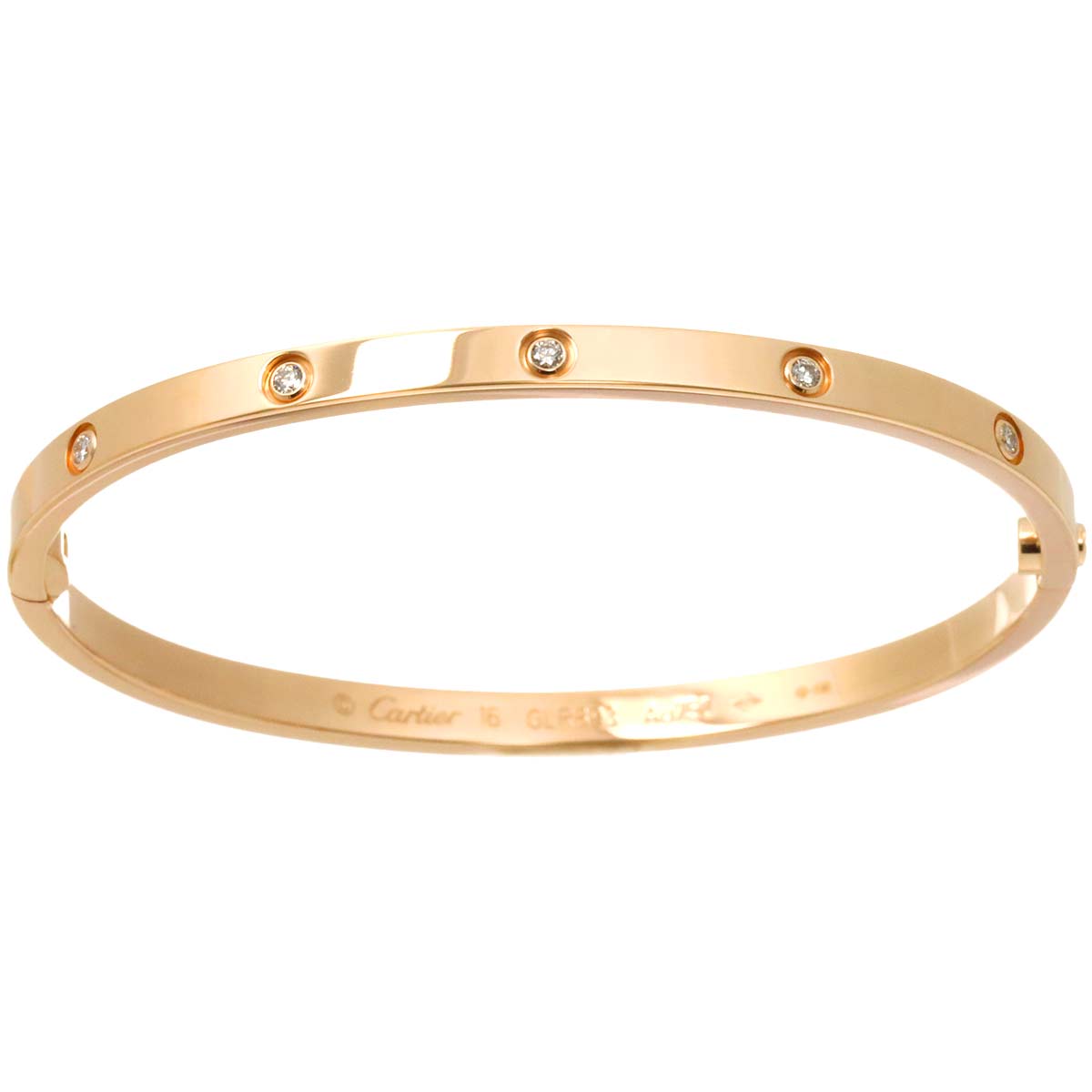 Love Bracelet SM Full Diamond 18K Pink Gold 750 Size16