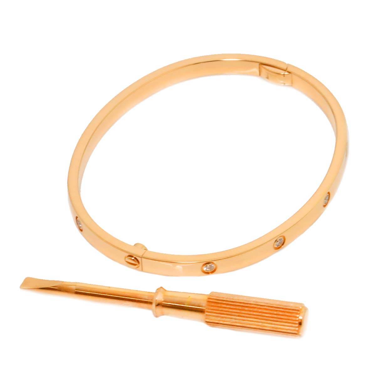 Love Bracelet SM Full Diamond 18K Pink Gold 750 Size16