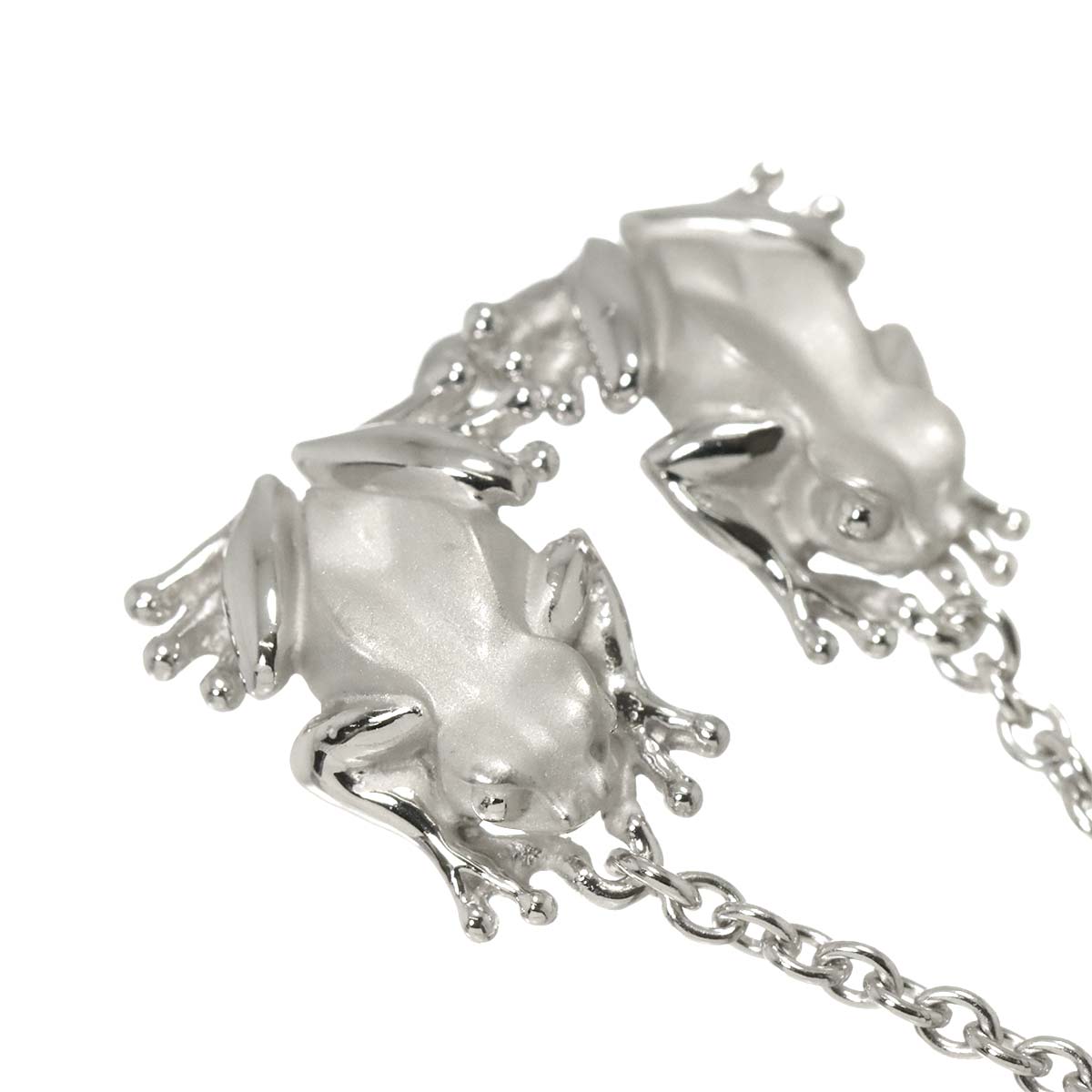 Frog motif Necklace 18K WG 750