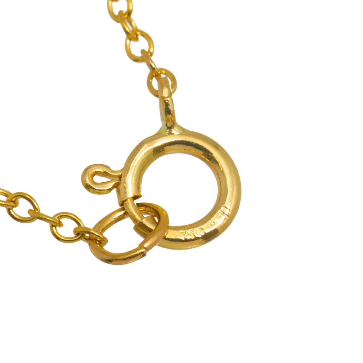 Heart Sapphire Diamond Necklace 18K Yellow Gold 750