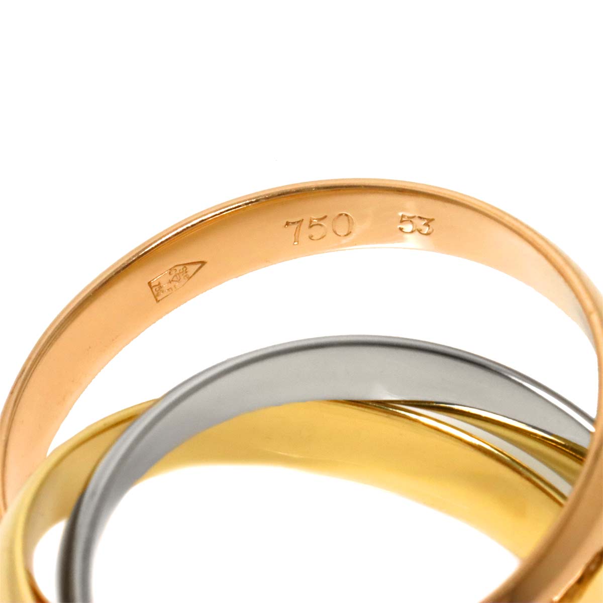 Trinity Ring 18K YG WG PG 750 Size53 6.25-6.5(US)