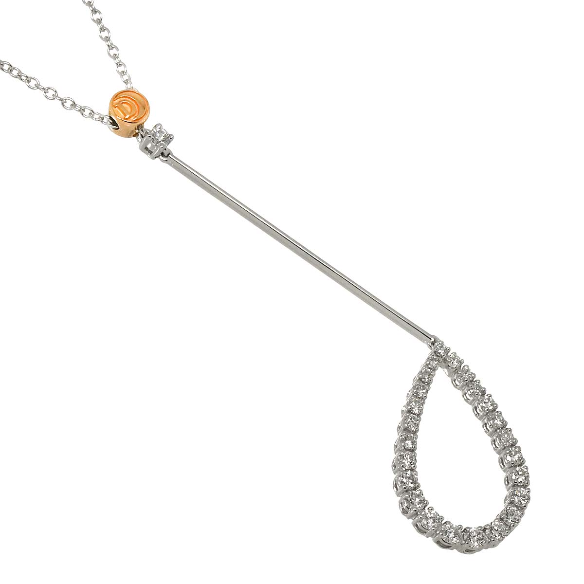 Diamond Necklace 18K WG PG 750