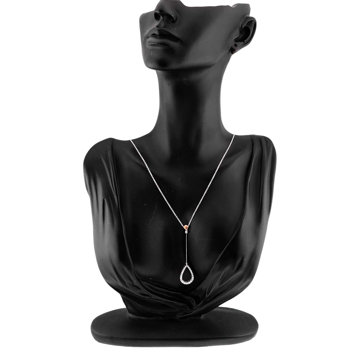 Diamond Necklace 18K WG PG 750
