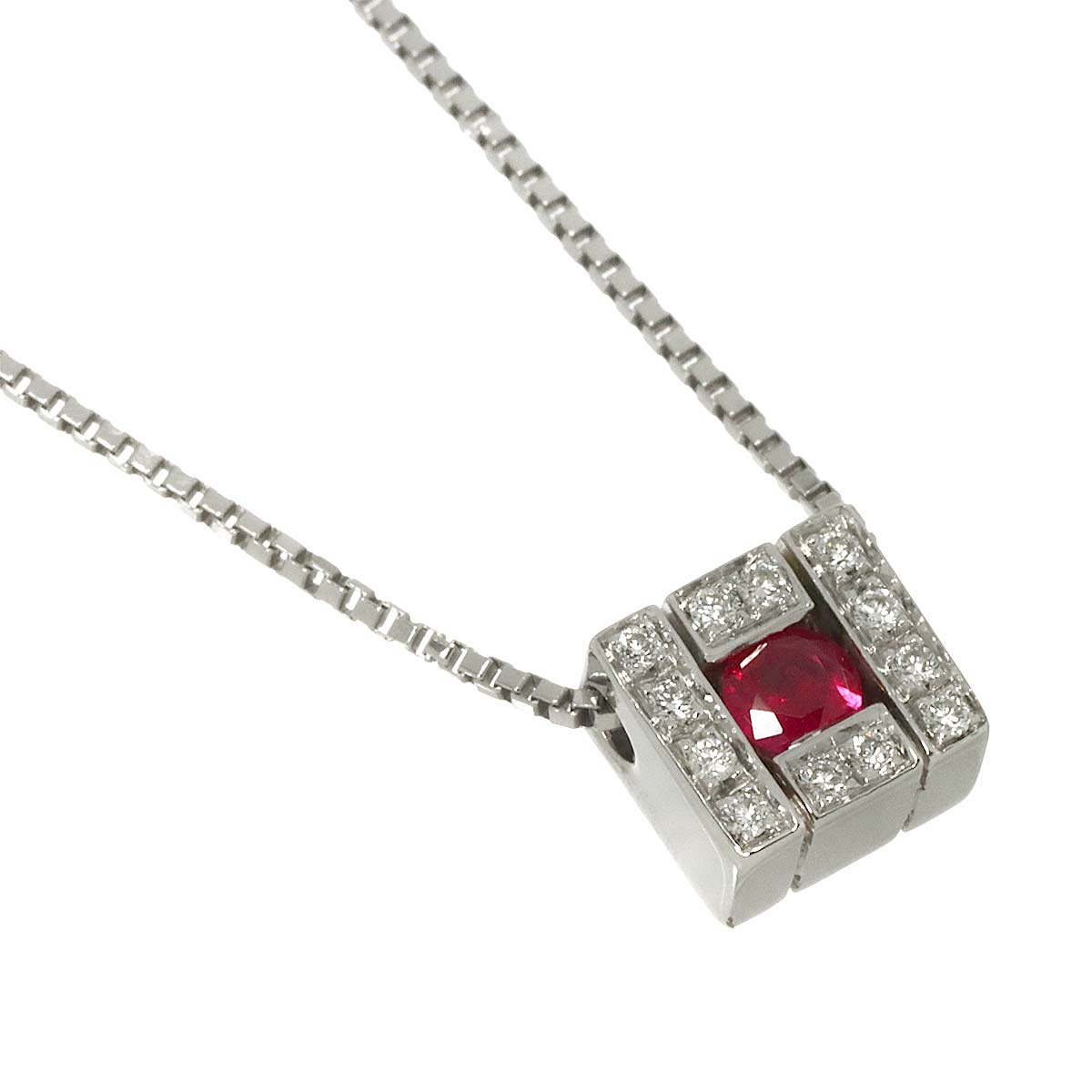 Belle Epoque Ruby Diamond Necklace 18K WG 750