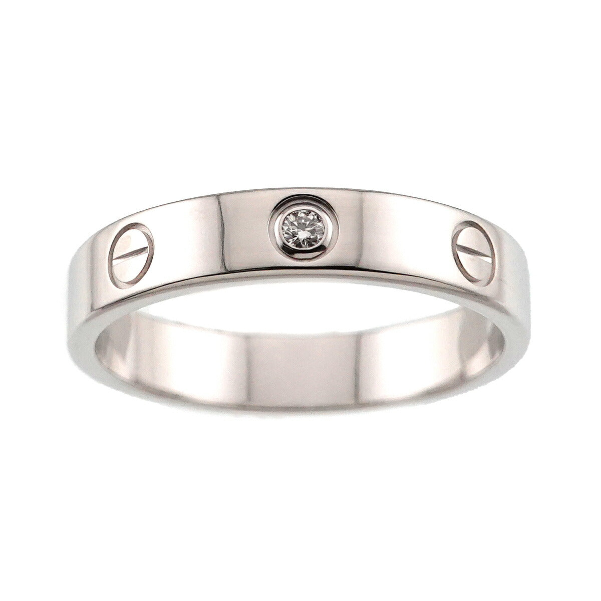 Mini Love Diamond Ring 18K White Gold 750 size57 7.75-8(US)