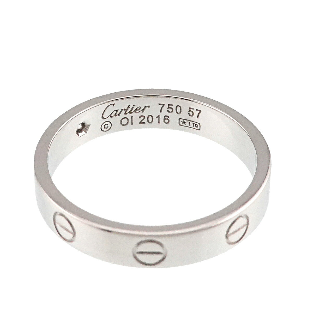 Mini Love Diamond Ring 18K White Gold 750 size57 7.75-8(US)