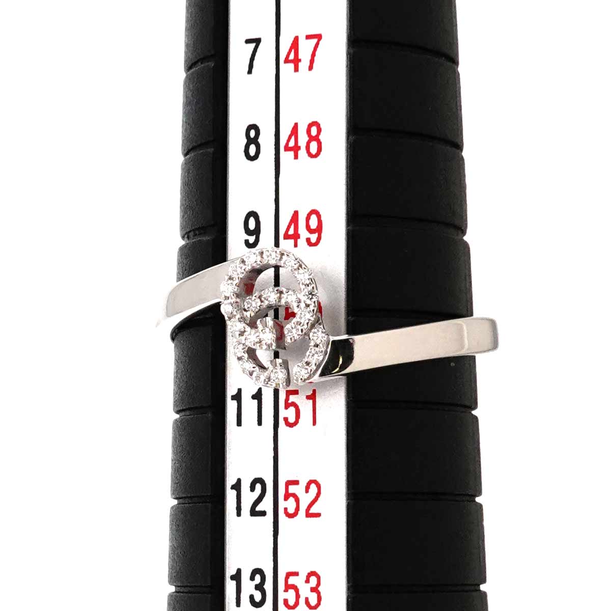 GUCCI GG Logo Ring Diamond 18K K18 WG 750 size11 5.25(US)