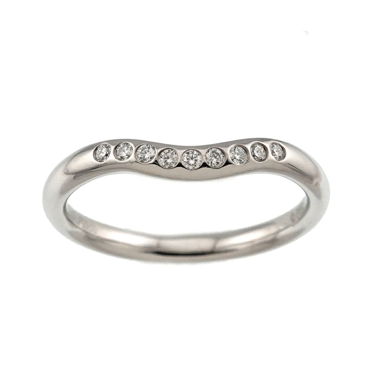 Curved Band Diamond Ring Platinum size5.25(US)