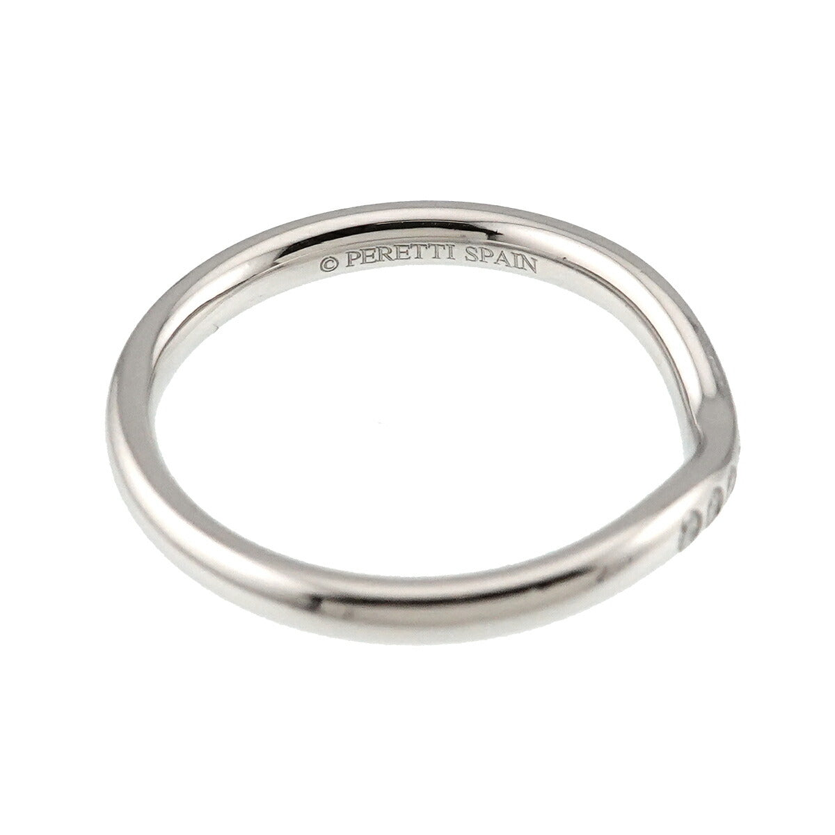 Curved Band Diamond Ring Platinum size5.25(US)