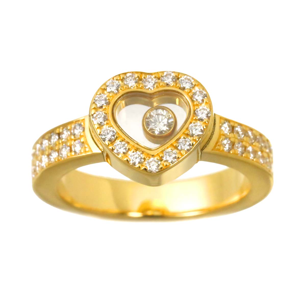 Happy Heart Diamond Ring 18K YG 750 Size3.75(US)