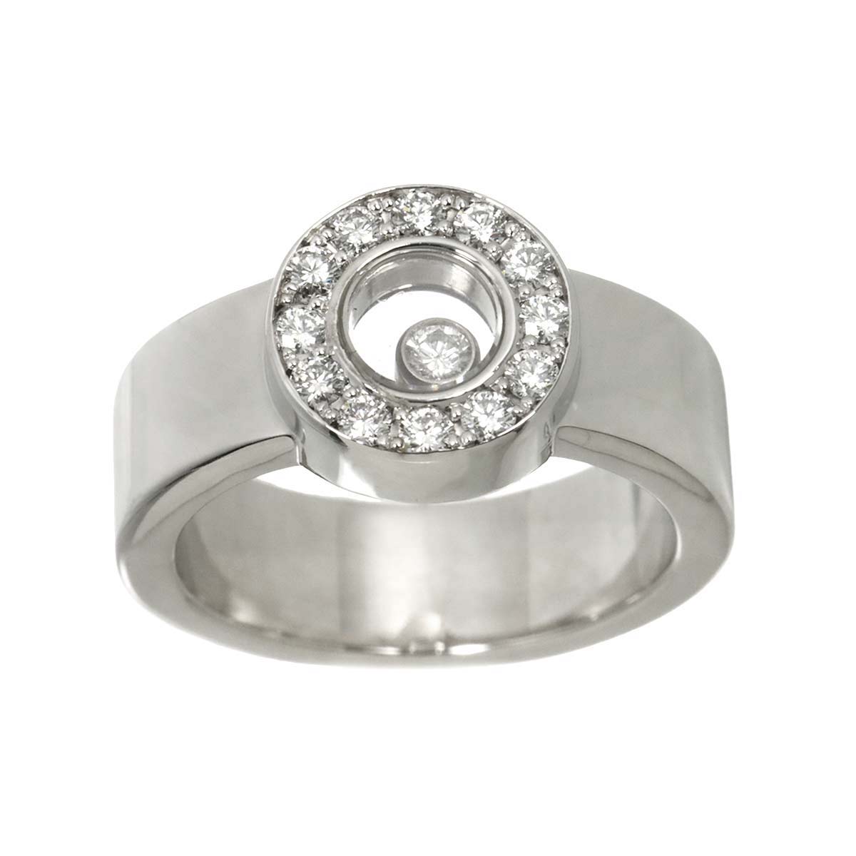 Happy Diamond Ring 18K White Gold 750 Size5.25(US)