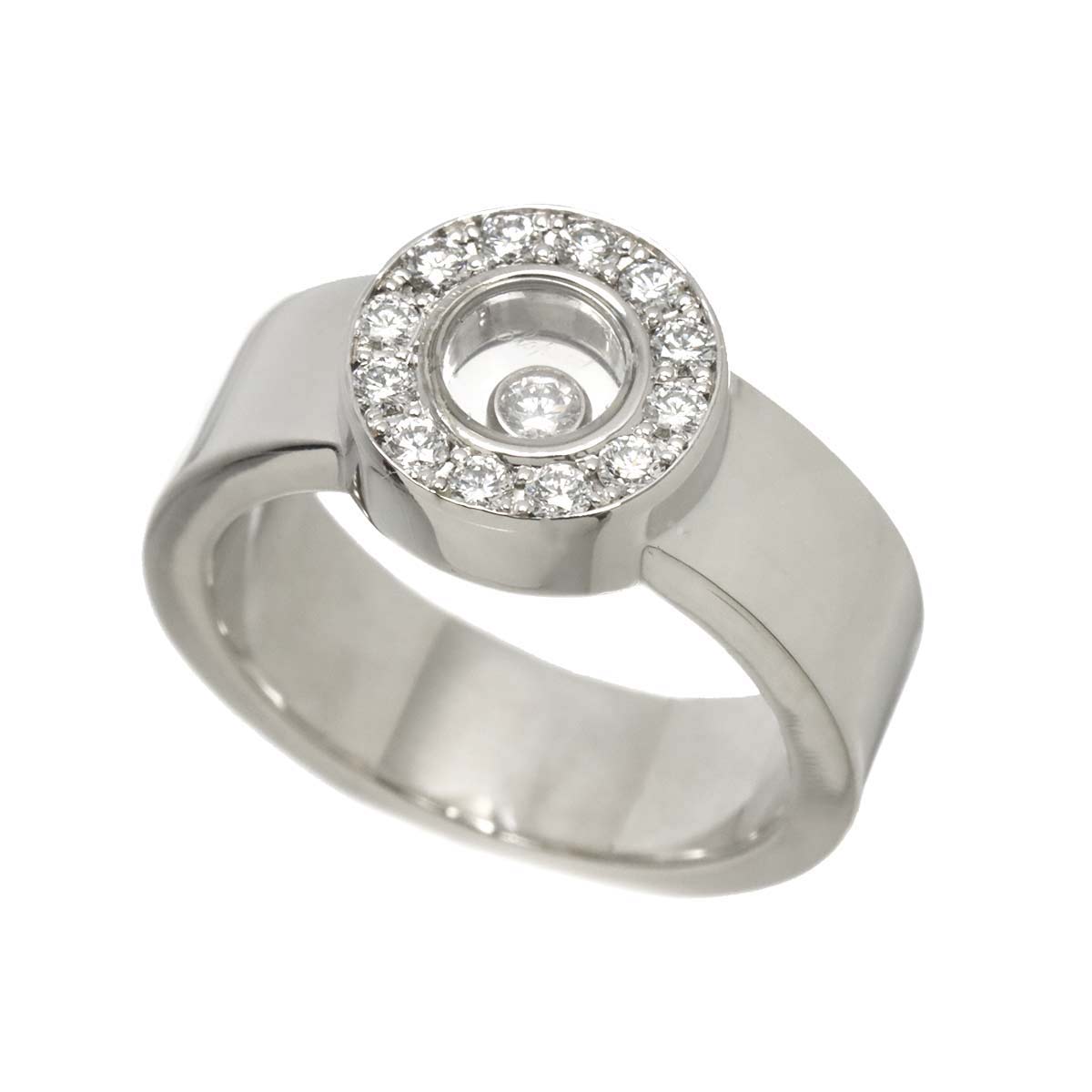 Happy Diamond Ring 18K White Gold 750 Size5.25(US)