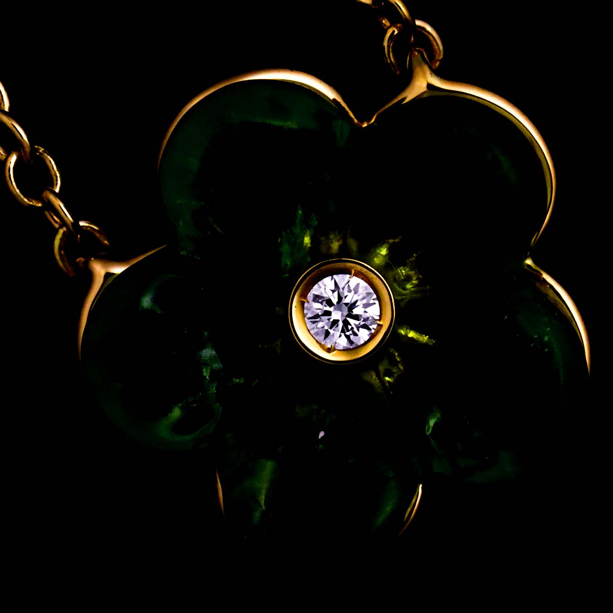 Peridot Diamond Necklace 18K YG 750