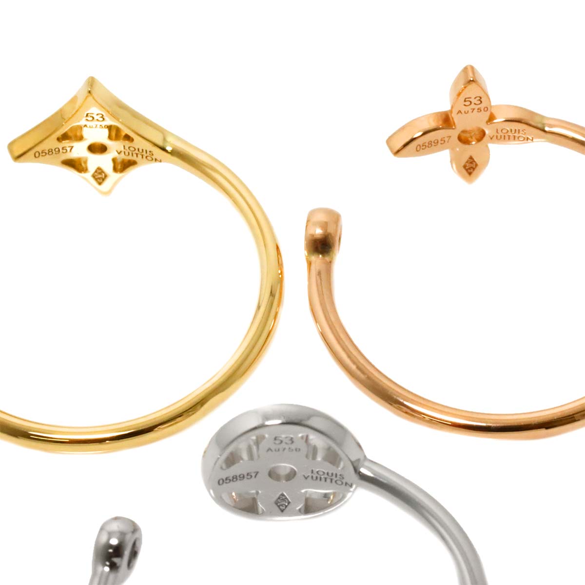 Berg Monogram Ring Diamond 18K YG WG PG Size53 6.25-6.5US