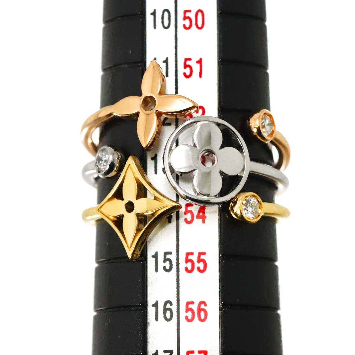 Berg Monogram Ring Diamond 18K YG WG PG Size53 6.25-6.5US