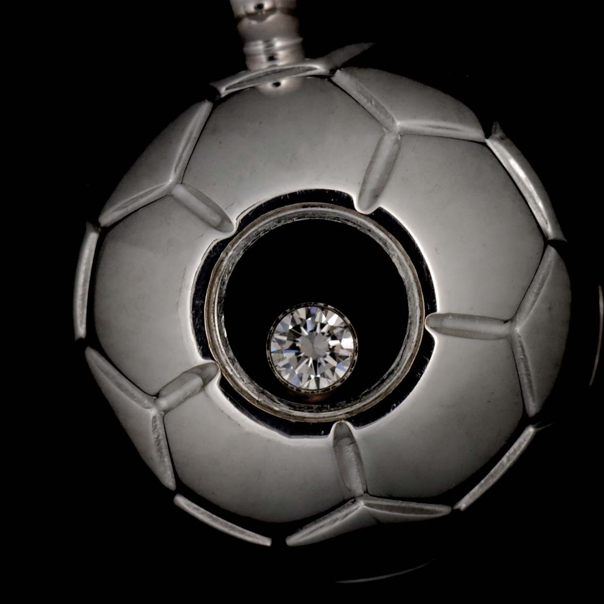 Happy Diamond Soccer ball Necklace 18K WG 750