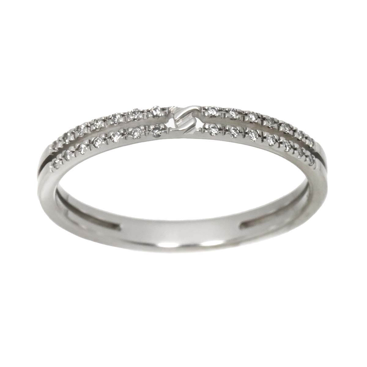 Infinity Diamond Ring 18K White Gold 750 Size12 6(US)