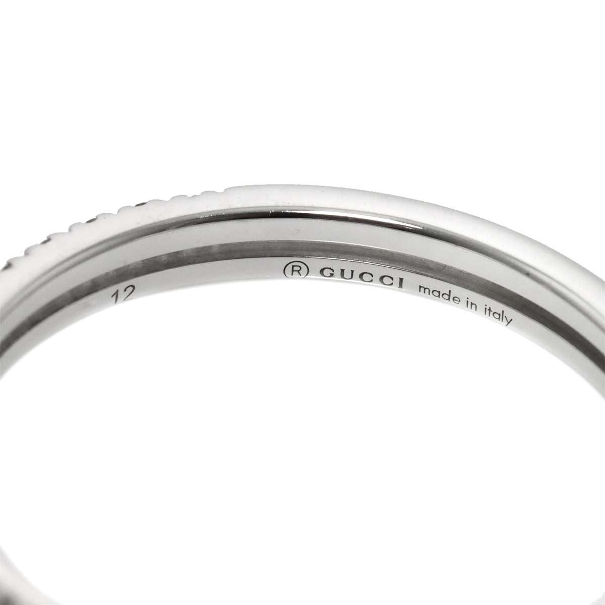 Infinity Diamond Ring 18K White Gold 750 Size12 6(US)