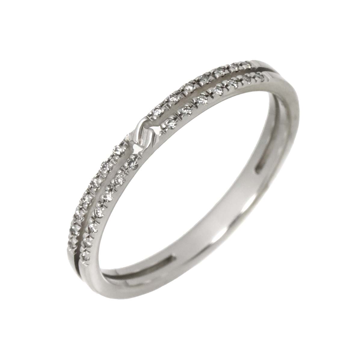 Infinity Diamond Ring 18K White Gold 750 Size12 6(US)