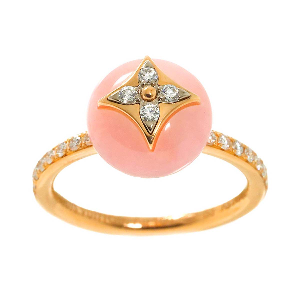 Blossom Opal Diamond Ring 18K PG 750 Size53 6.25-6.5(US)