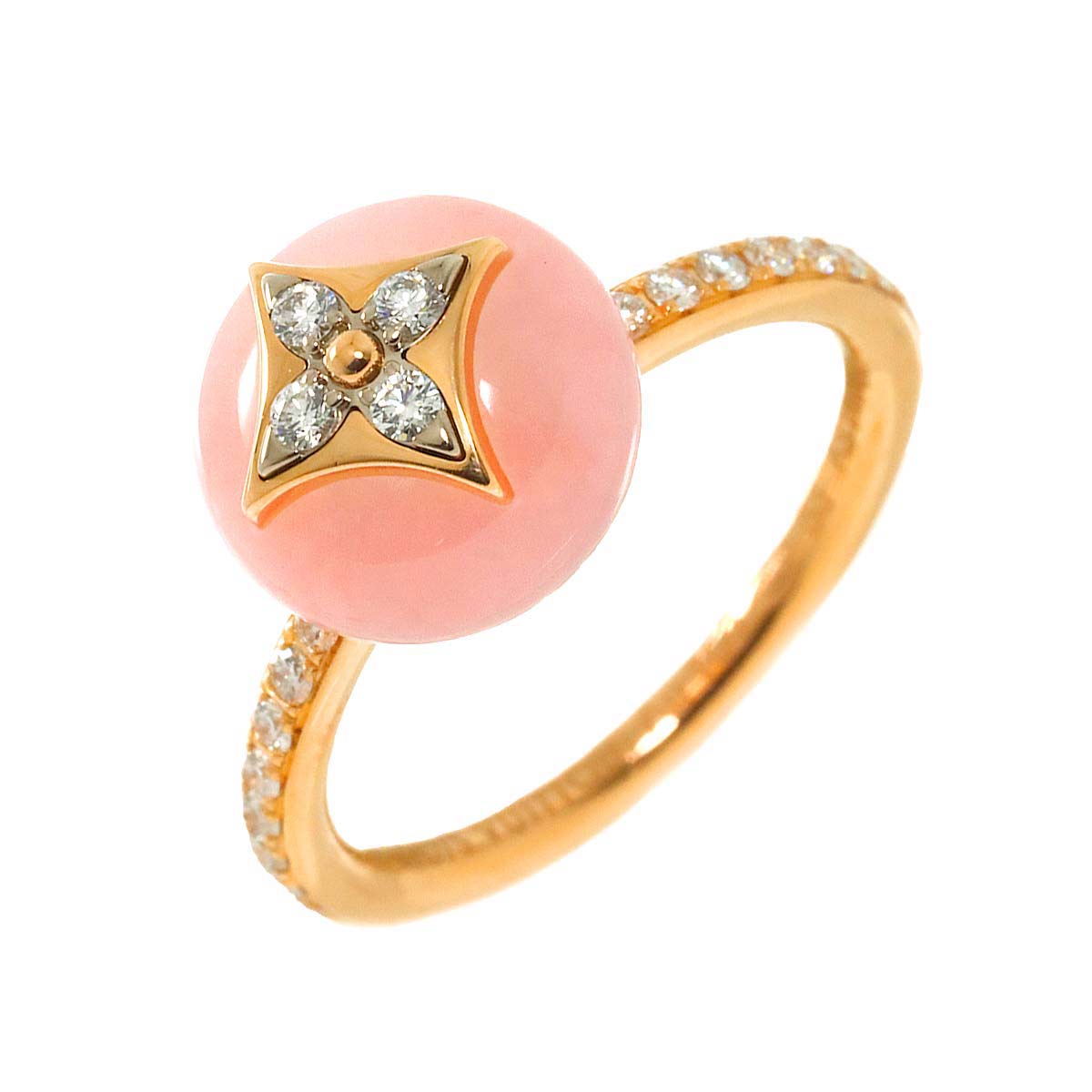 Blossom Opal Diamond Ring 18K PG 750 Size53 6.25-6.5(US)