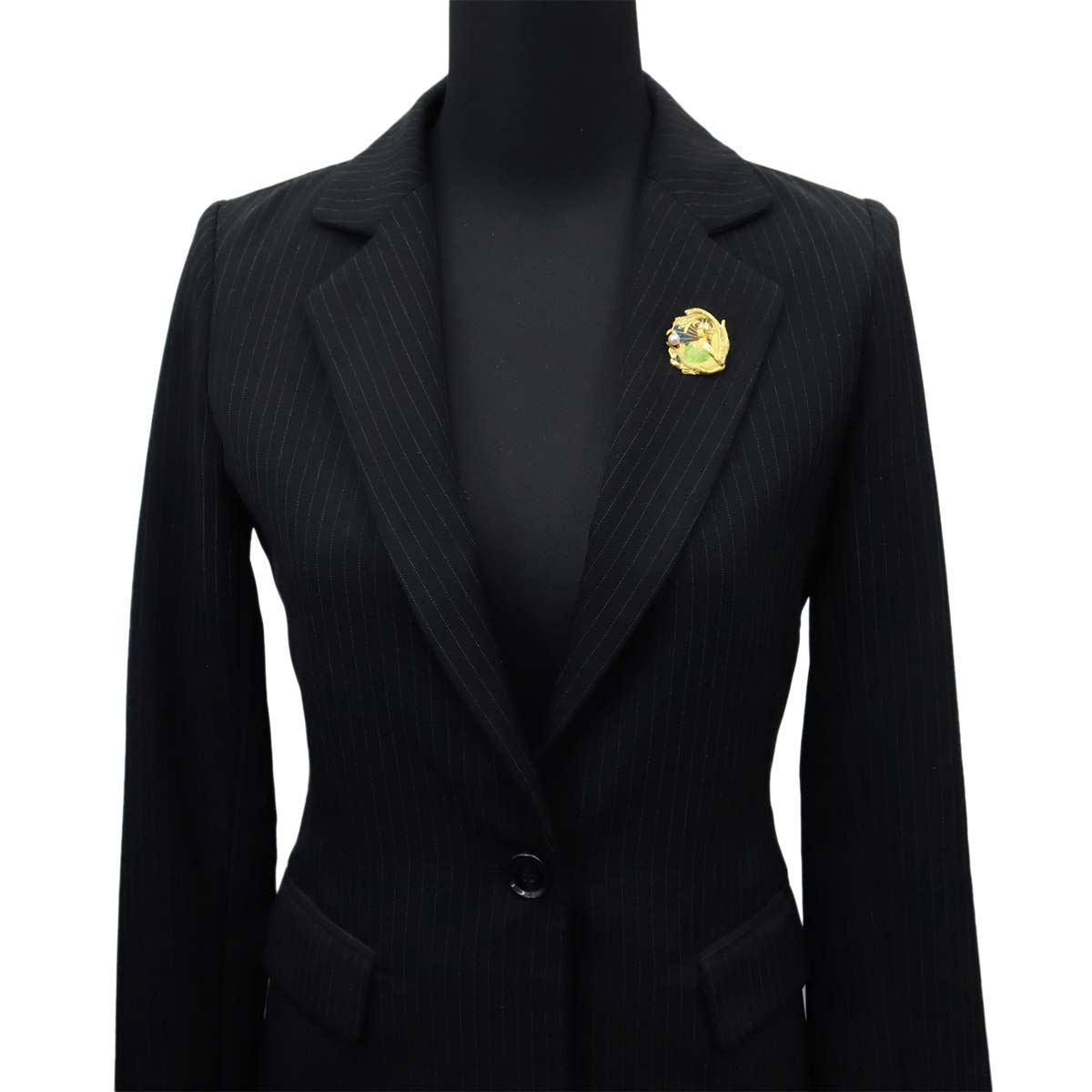 Akoya Pearl Enamel Brooch 18K Yellow Gold 750