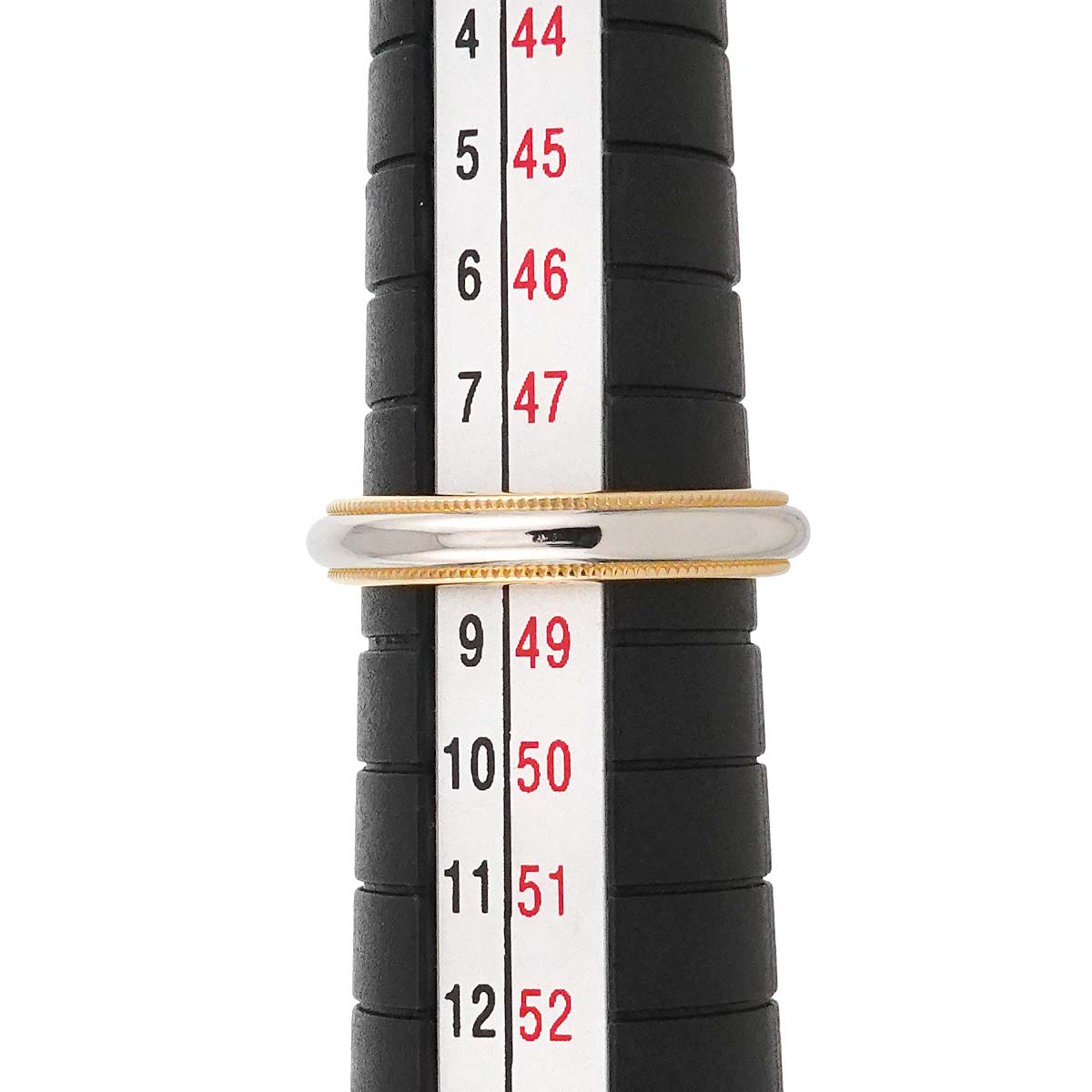 Milgrain Band Ring 18K 750 YG Platinum Size4.5(US)