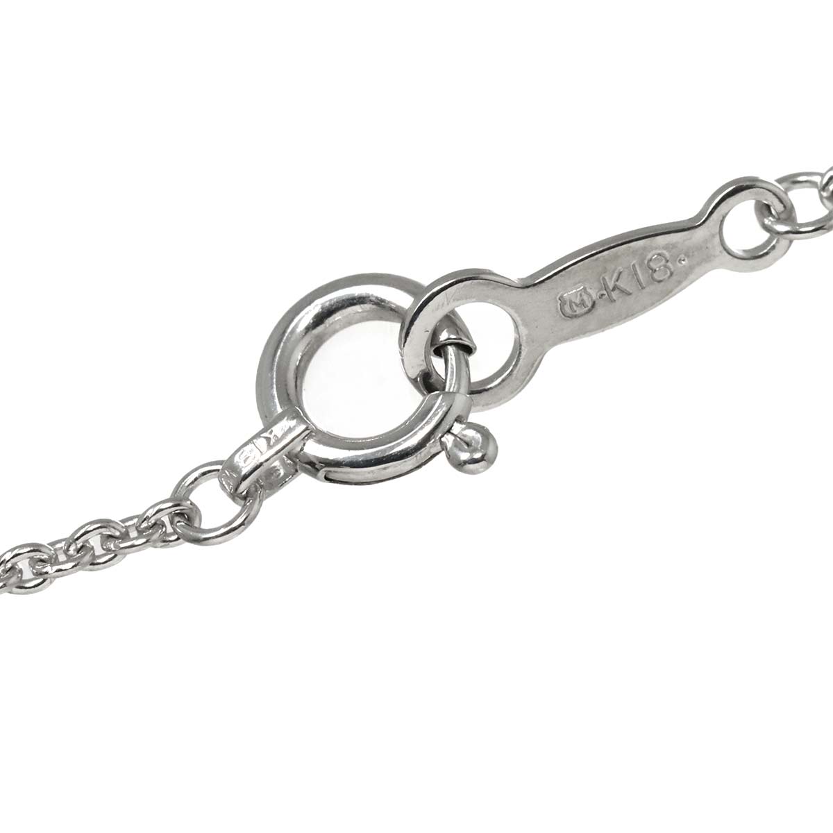 Sapphire Diamond 0.13ct Necklace 18K White Gold 750