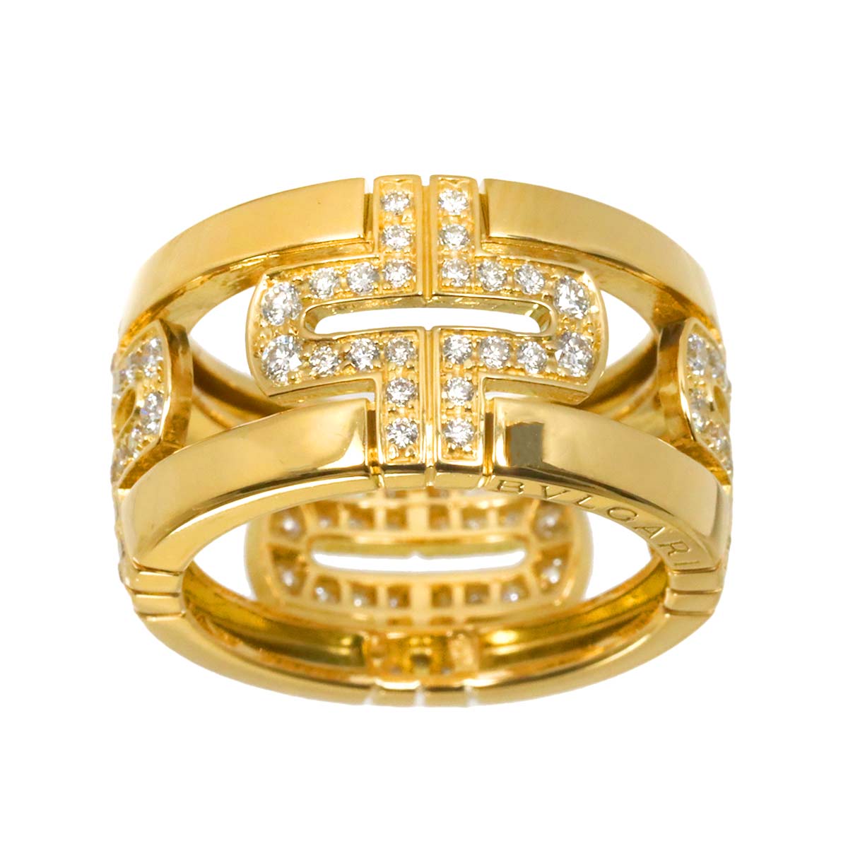 Parentesi Large Diamond Ring 18K YG 750 Size52 5.5-5.75(US)