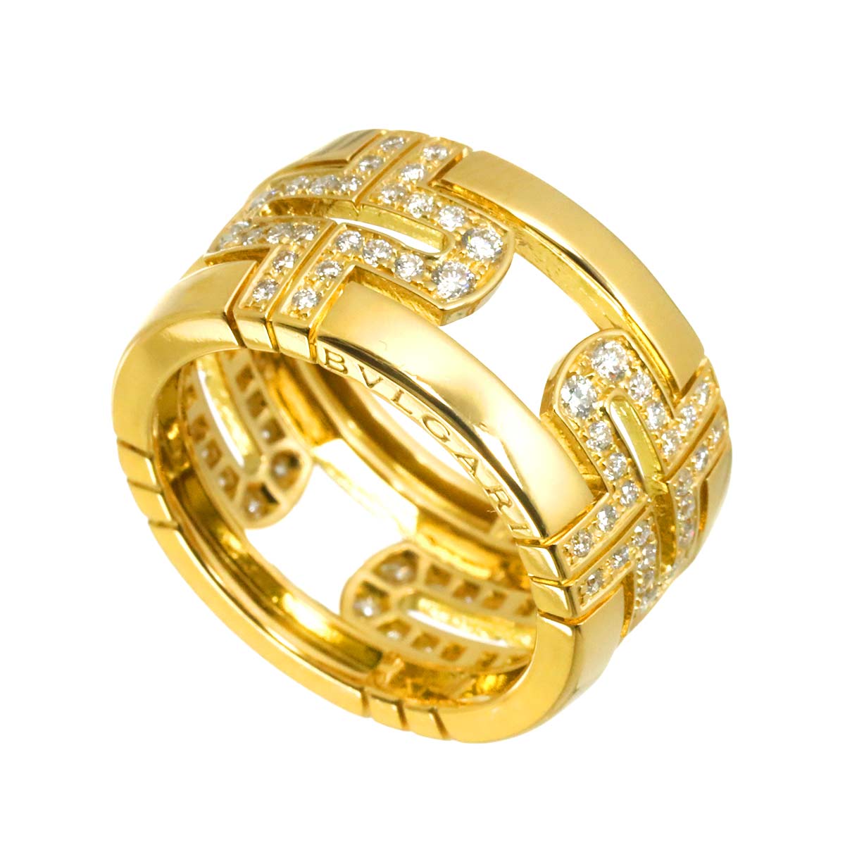 Parentesi Large Diamond Ring 18K YG 750 Size52 5.5-5.75(US)