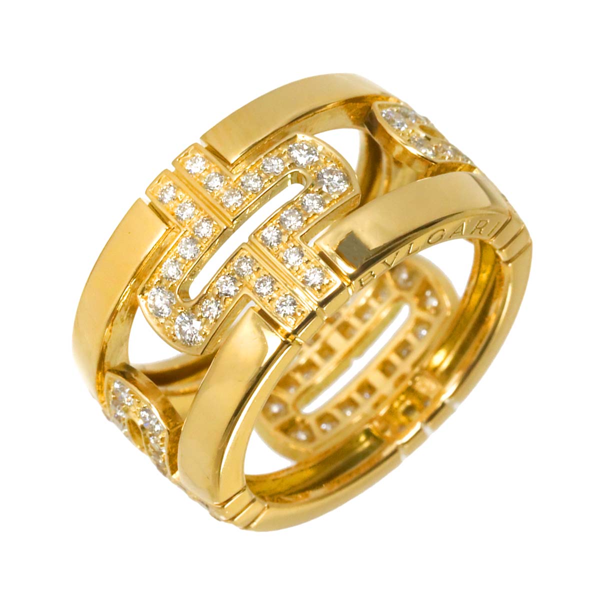 Parentesi Large Diamond Ring 18K YG 750 Size52 5.5-5.75(US)