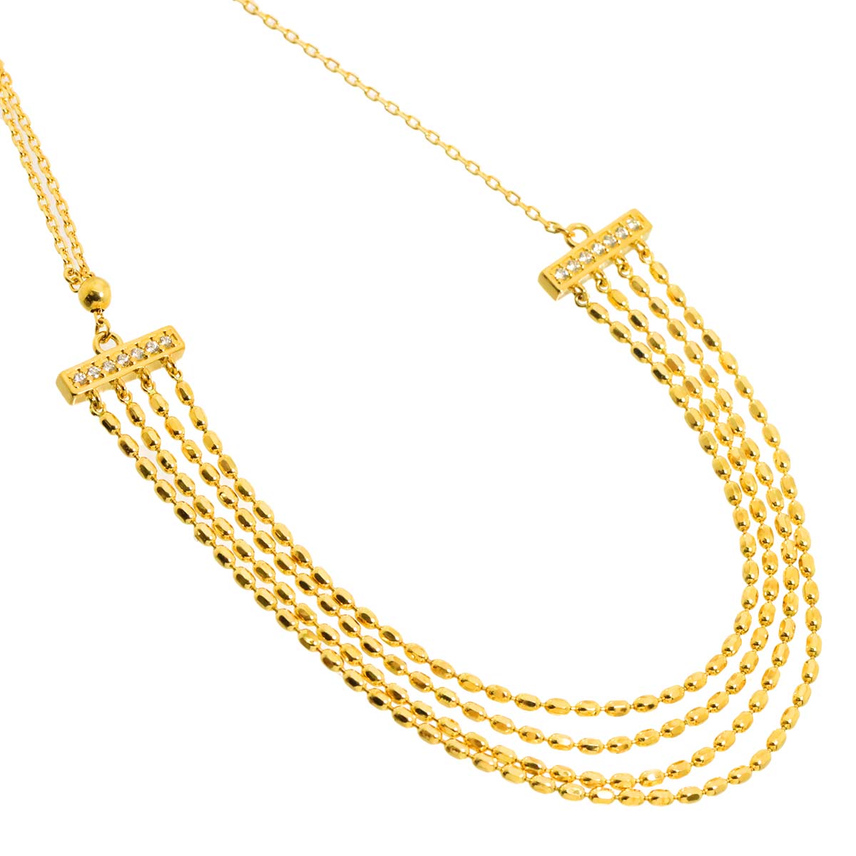 Diamond 0.10ct Necklace 18K YG 750