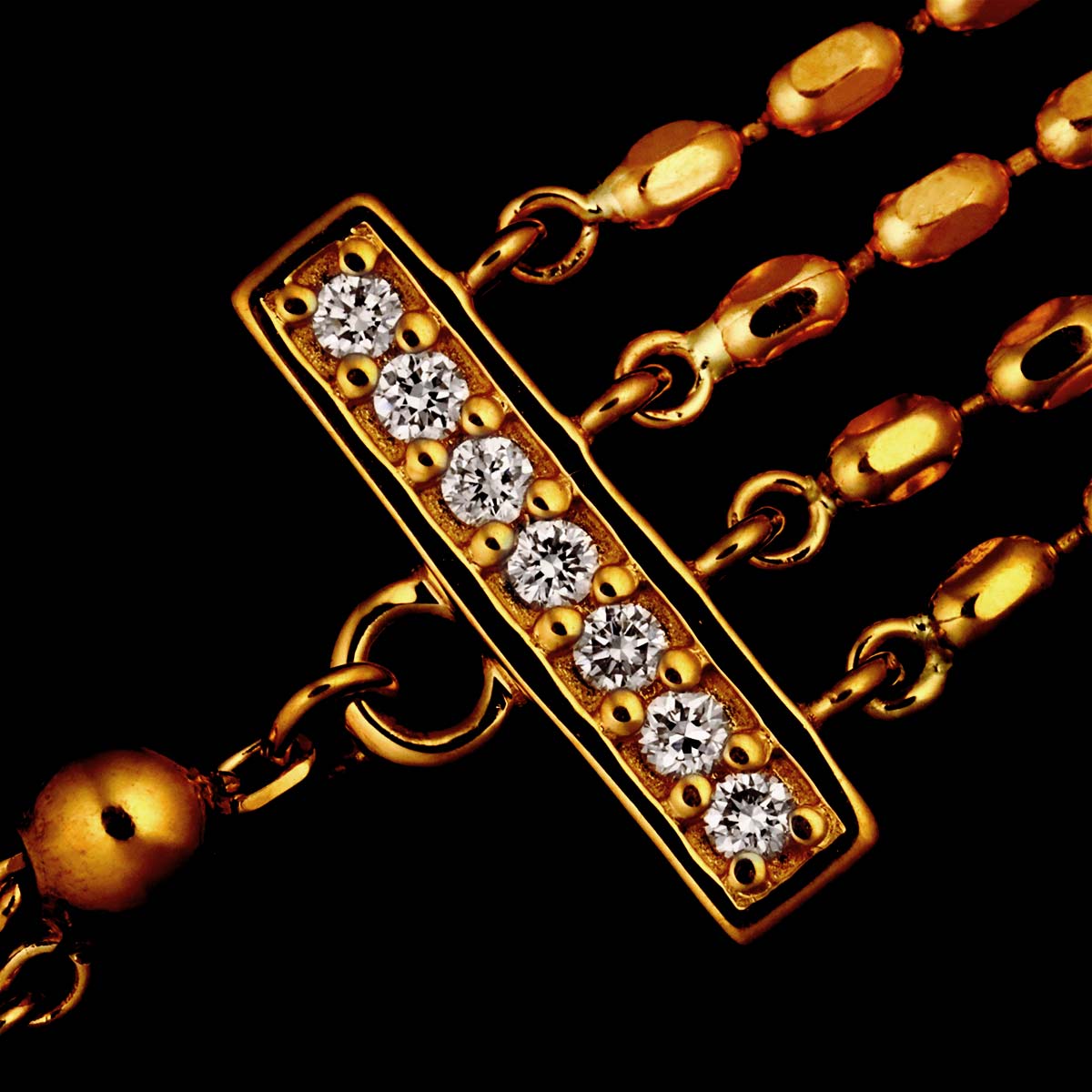 Diamond 0.10ct Necklace 18K YG 750