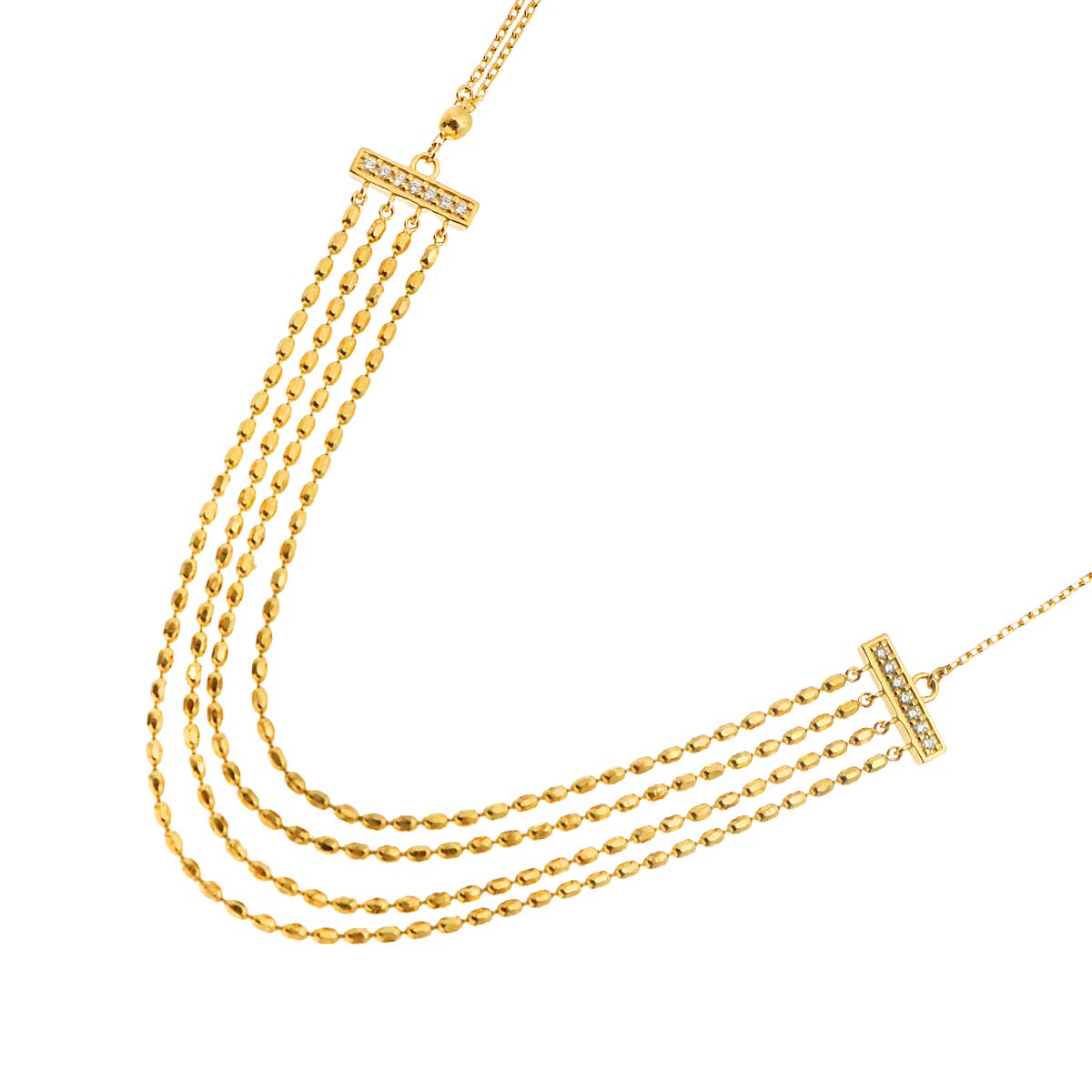 Diamond 0.10ct Necklace 18K YG 750