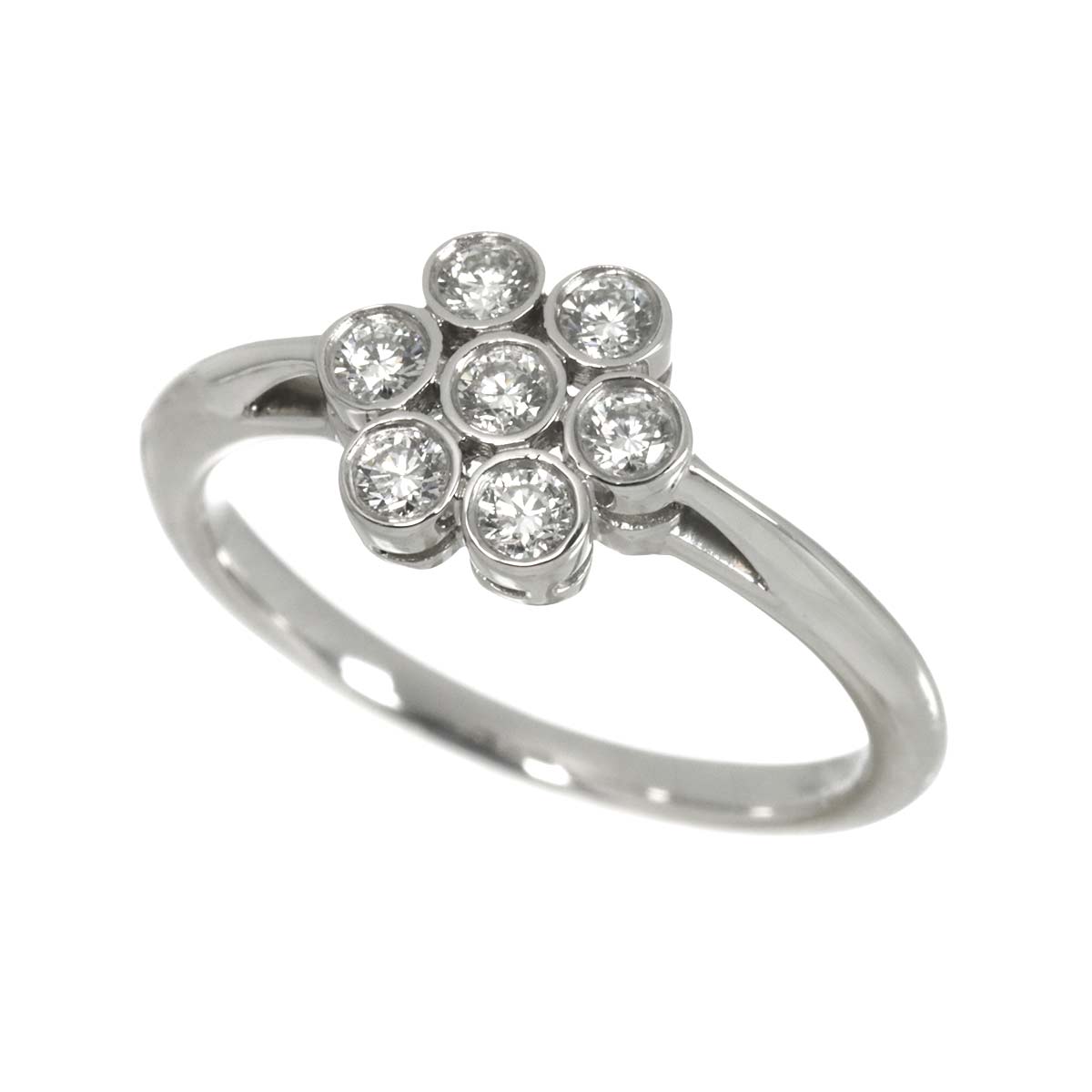 Garden Flower Diamond Ring Platinum size5.25-5.5(US)